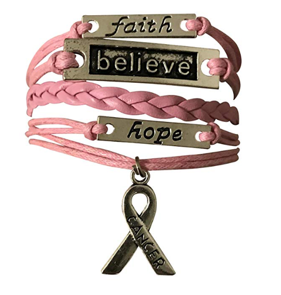 Breast Cancer Bracelet, Cancer Believe, Faith, and Hope Bracelet