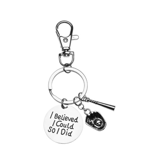 Infinity Collection Softball You’re Braver Than You Believe Inspirational Keychain - Sportybella