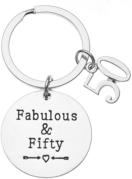 50th Birthday Keychain - Fabulous and Fifty Infinity Collection