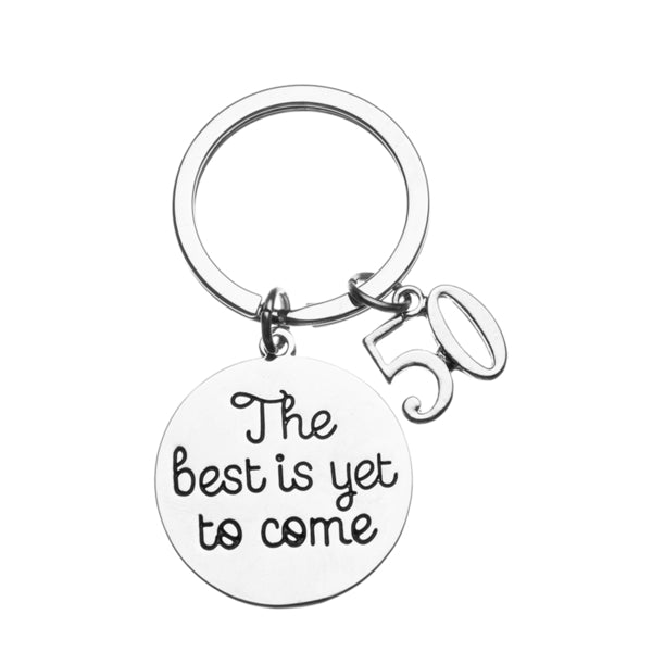 50th Birthday Keychain - The Best Is Yet to Come Infinity Collection